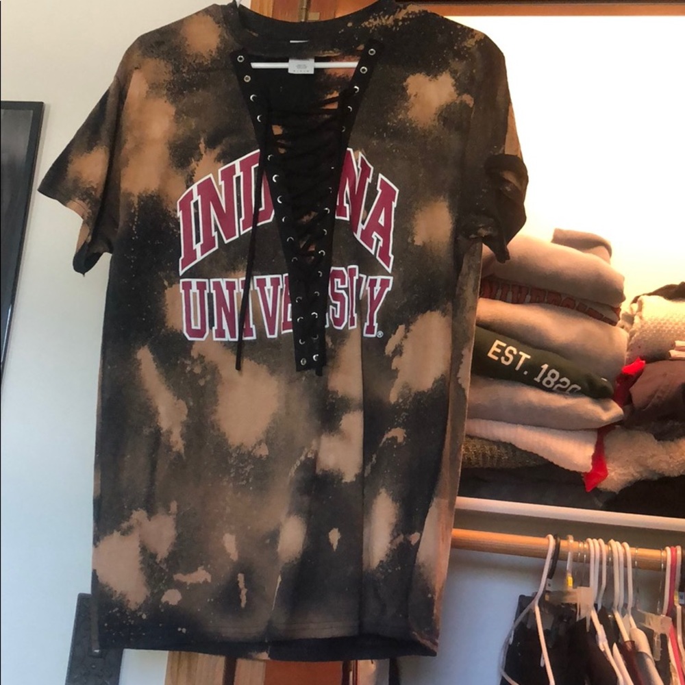 Lace up Indiana University tailgating top